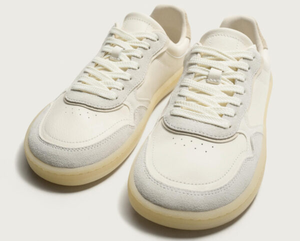 Zapatillas barefoot de Zara para hombre en piel y color blanco